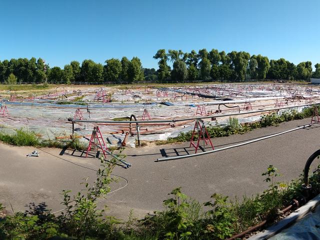 Übersichtsfoto zur Hochphase der Sanierung im Mai 2020